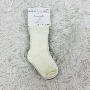 NWT STARTING OUT 3 pairs of knit polkadot girls socks size 6-12 months
